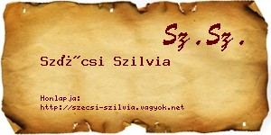 Szécsi Szilvia névjegykártya