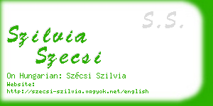 szilvia szecsi business card